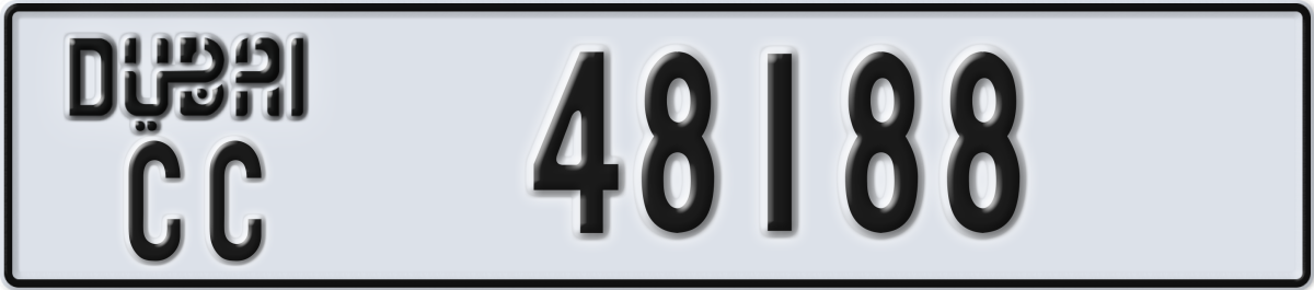 dubai License Plate Number 48188 Code CC