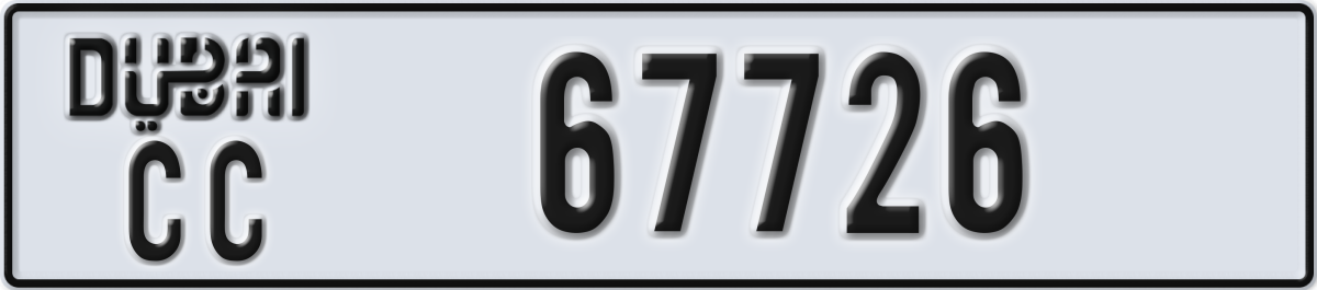 dubai License Plate Number 67726 Code CC