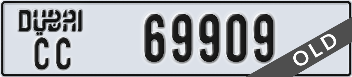 dubai License Plate Number 69909 Code CC