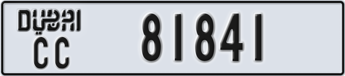 dubai License Plate Number 81841 Code CC