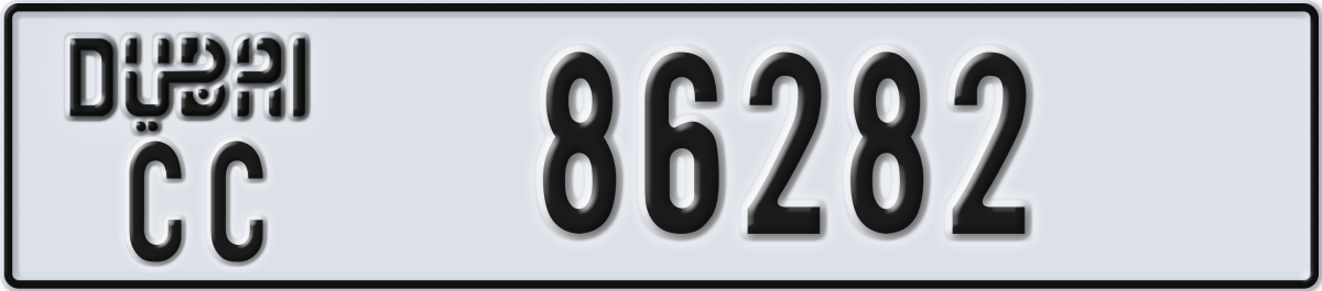dubai License Plate Number 86282 Code CC