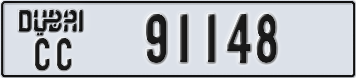 dubai License Plate Number 91148 Code CC