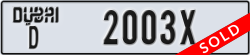 dubai - code - D - number -2003X