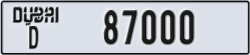 dubai - code - D - number -87000