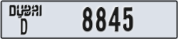 dubai - code - D - number -8845