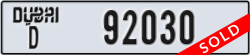 dubai - code - D - number -92030