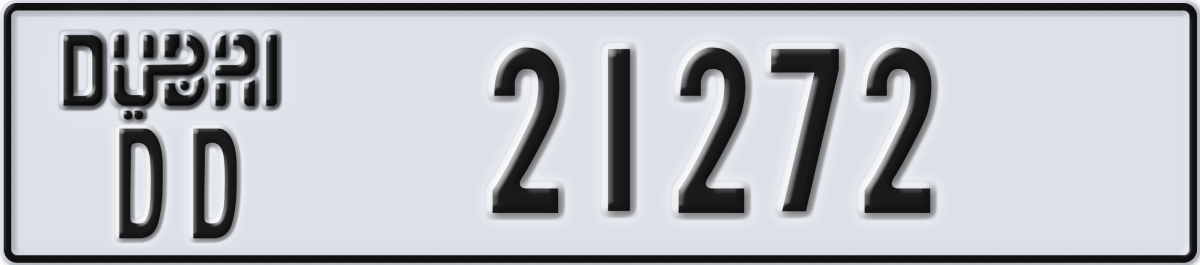 dubai License Plate Number 21272 Code DD