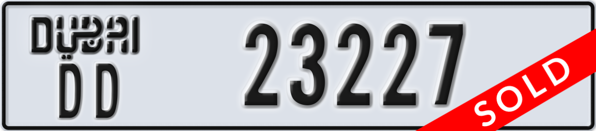 dubai License Plate Number 23227 Code DD