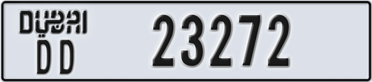 dubai License Plate Number 23272 Code DD