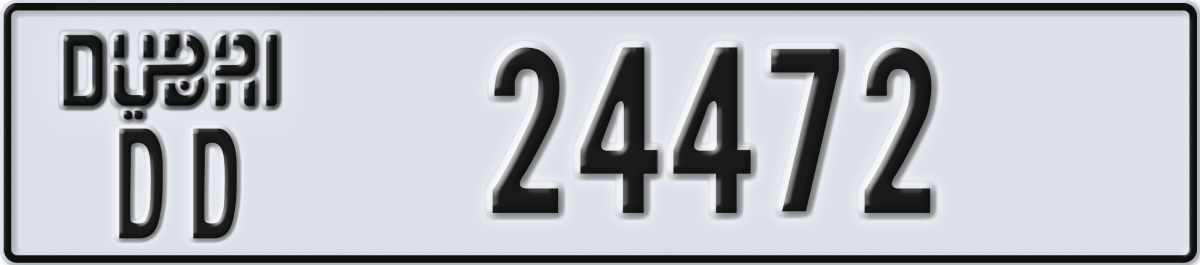 dubai License Plate Number 24472 Code DD