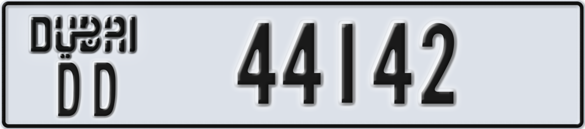 dubai License Plate Number 44142 Code DD