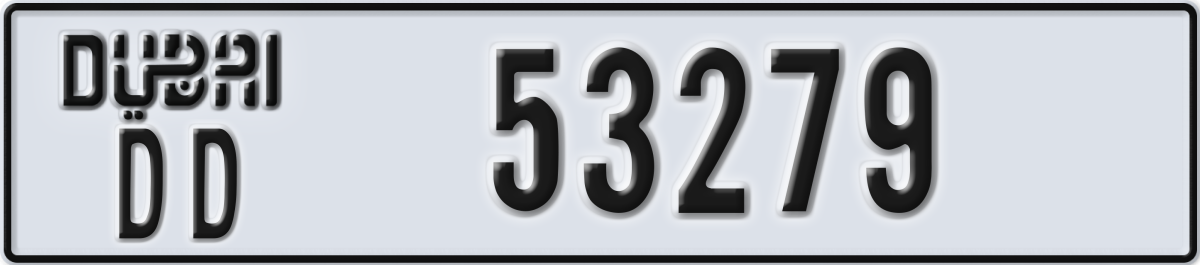 dubai License Plate Number 53279 Code DD