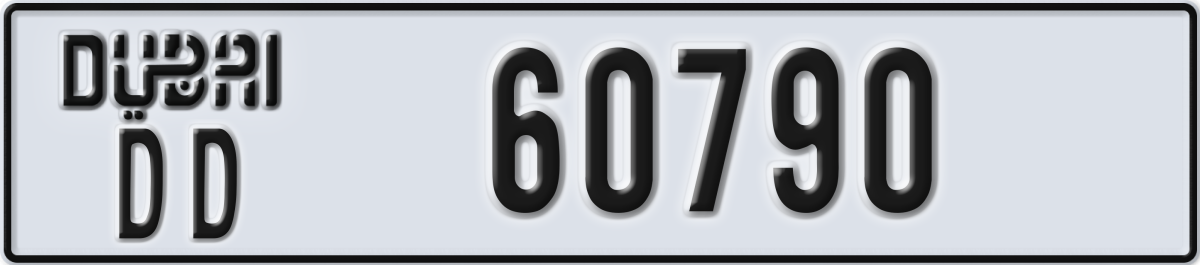 dubai License Plate Number 60790 Code DD