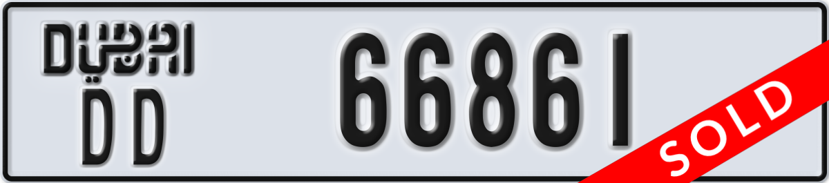 dubai License Plate Number 66861 Code DD