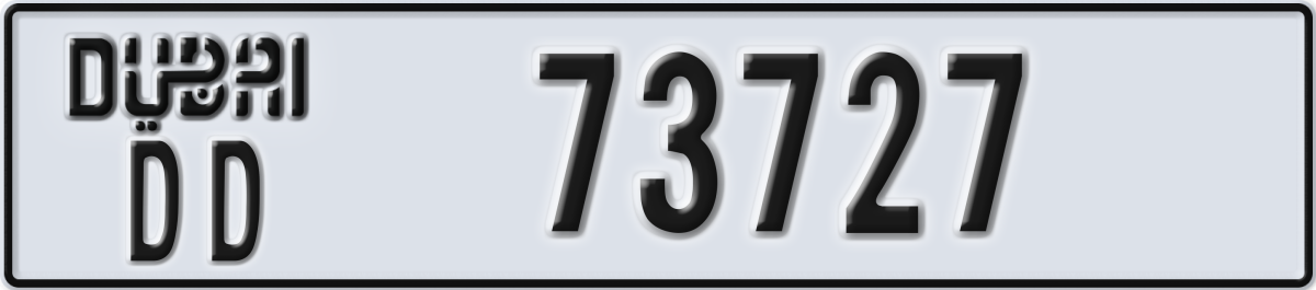 dubai License Plate Number 73727 Code DD