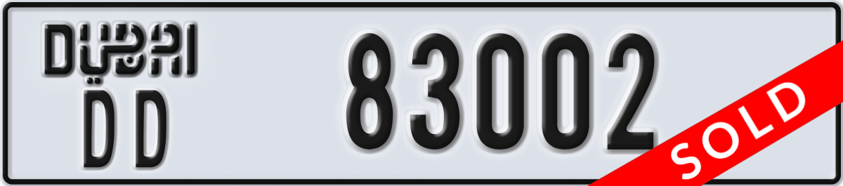 dubai License Plate Number 83002 Code DD