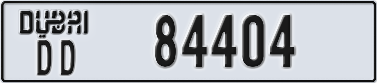dubai License Plate Number 84404 Code DD