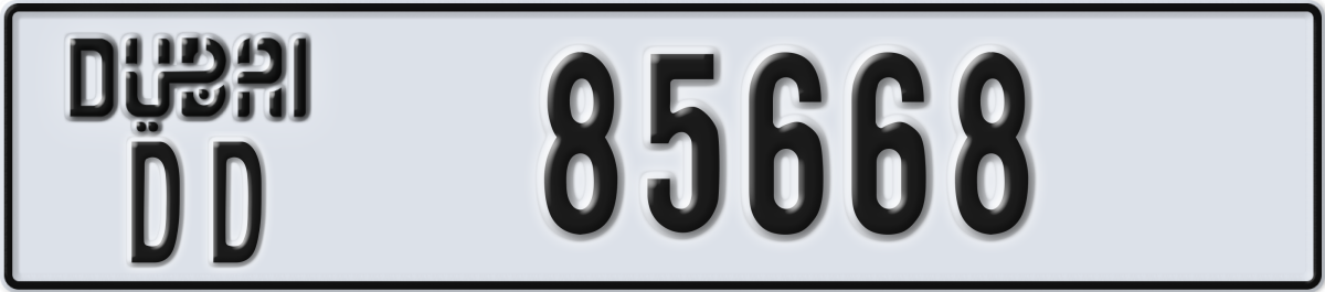 dubai License Plate Number 85668 Code DD