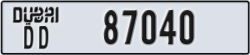 dubai - code - DD - number -87040