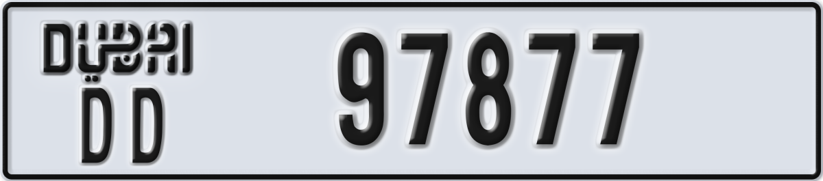 dubai License Plate Number 97877 Code DD