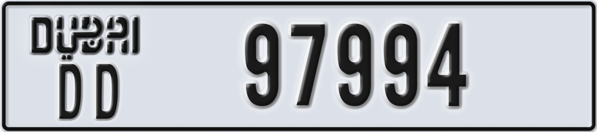 dubai License Plate Number 97994 Code DD