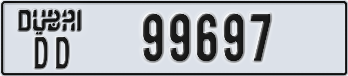 dubai License Plate Number 99697 Code DD