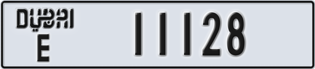 dubai License Plate Number 11128 Code E