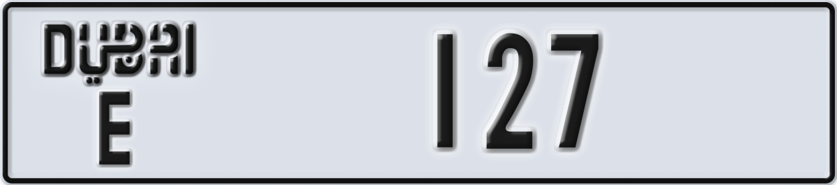 dubai License Plate Number 127 Code E