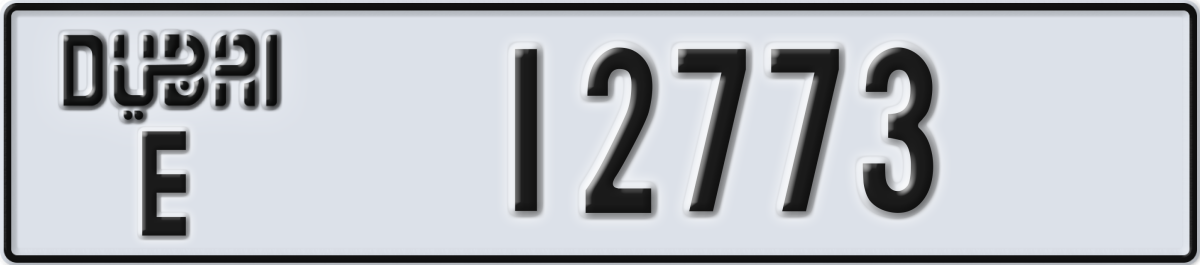 dubai License Plate Number 12773 Code E