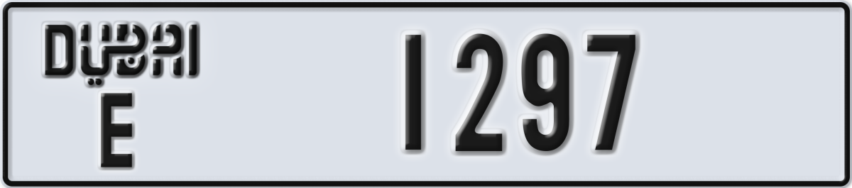 dubai License Plate Number 1297 Code E