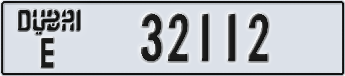 dubai License Plate Number 32112 Code E