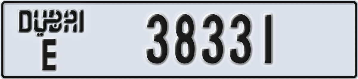 dubai License Plate Number 38331 Code E