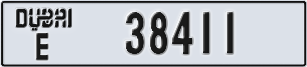 dubai License Plate Number 38411 Code E