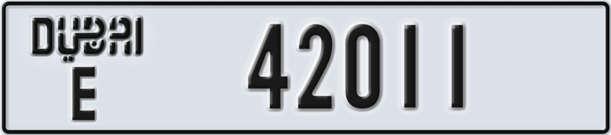 dubai License Plate Number 42011 Code E