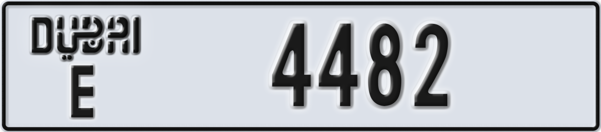 dubai License Plate Number 4482 Code E