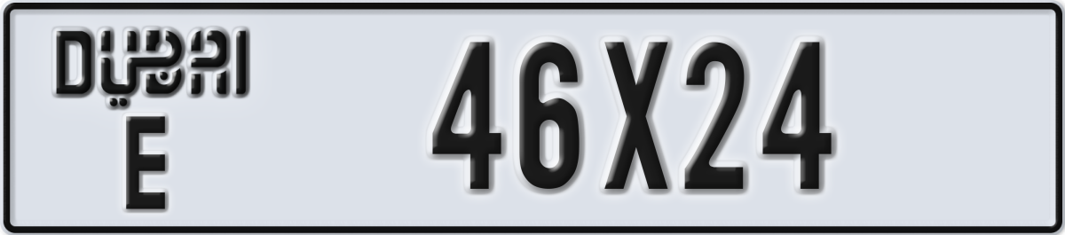 dubai License Plate Number 46X24 Code E