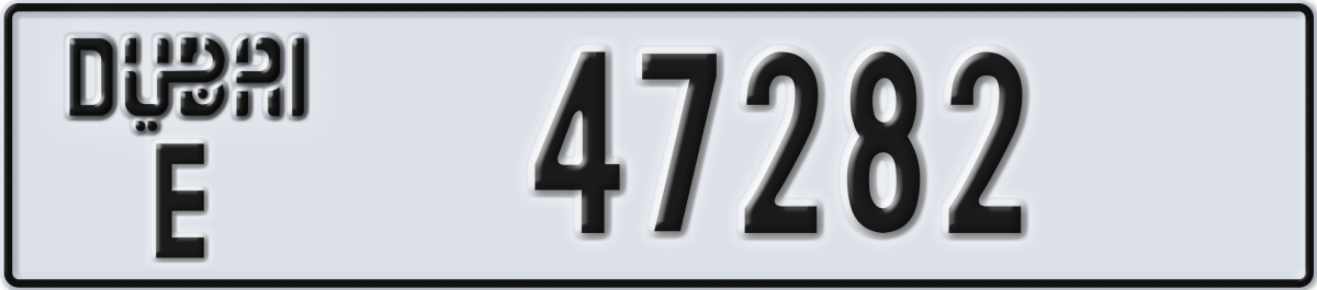 dubai License Plate Number 47282 Code E