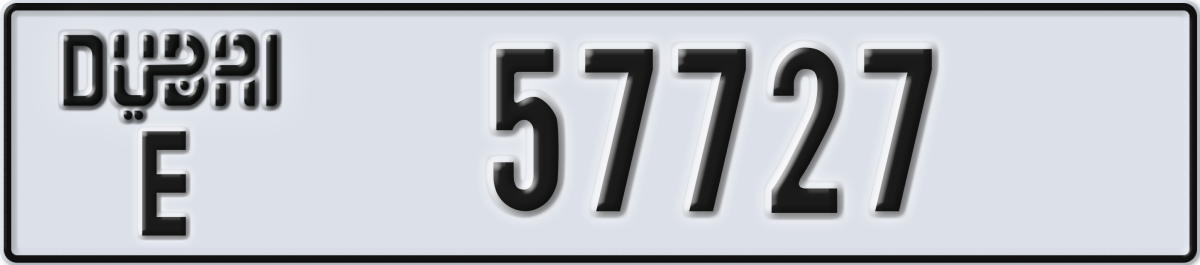 dubai License Plate Number 57727 Code E
