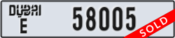 dubai - code - E - number -58005