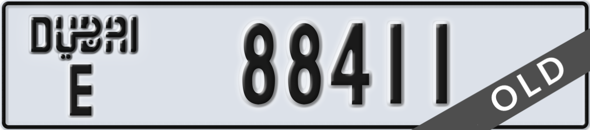 dubai License Plate Number 88411 Code E