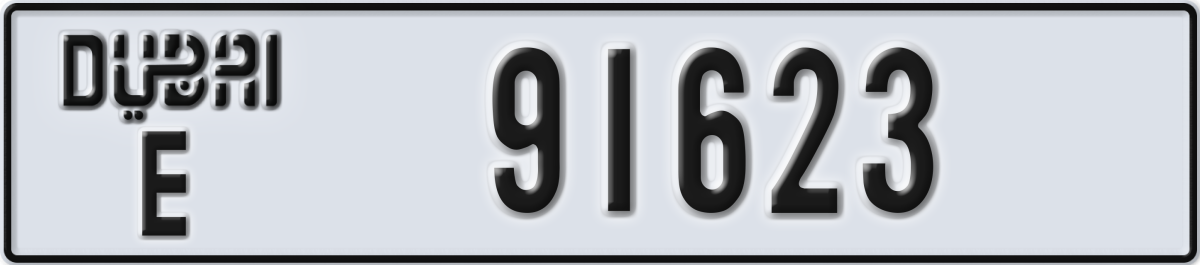 dubai License Plate Number 91623 Code E