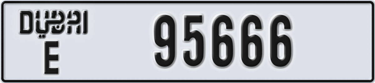 dubai License Plate Number 95666 Code E