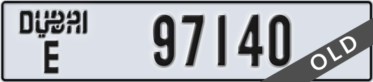 dubai License Plate Number 97140 Code E