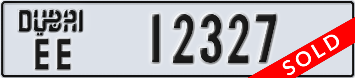 dubai License Plate Number 12327 Code EE