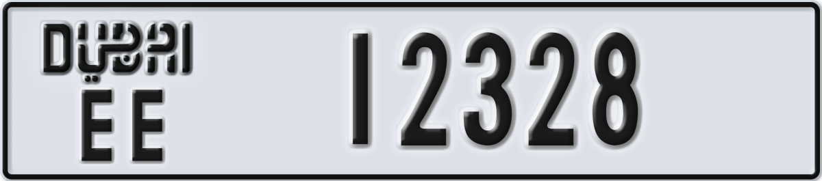 dubai License Plate Number 12328 Code EE