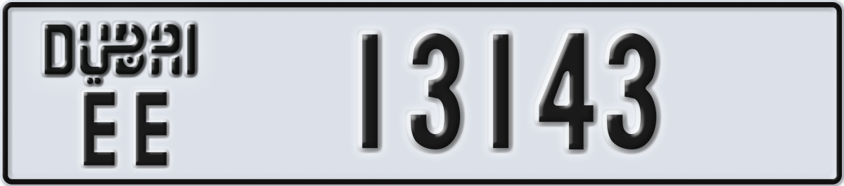 dubai License Plate Number 13143 Code EE