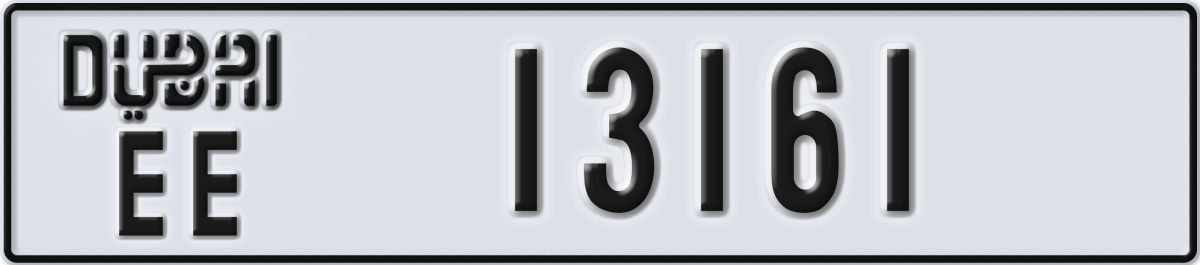 dubai License Plate Number 13161 Code EE