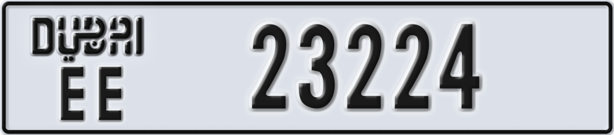 dubai License Plate Number 23224 Code EE
