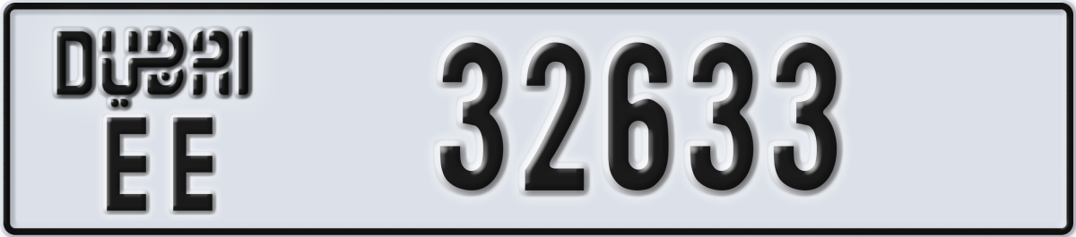 dubai License Plate Number 32633 Code EE