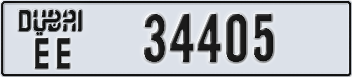 dubai License Plate Number 34405 Code EE